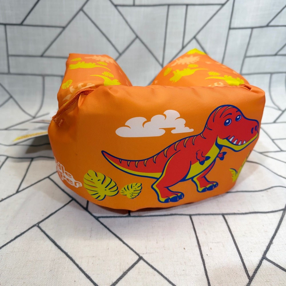 Puddle Jumper Child Life Vest 33-55 lbs Orange Red Dinosaur T-Rex PFD New